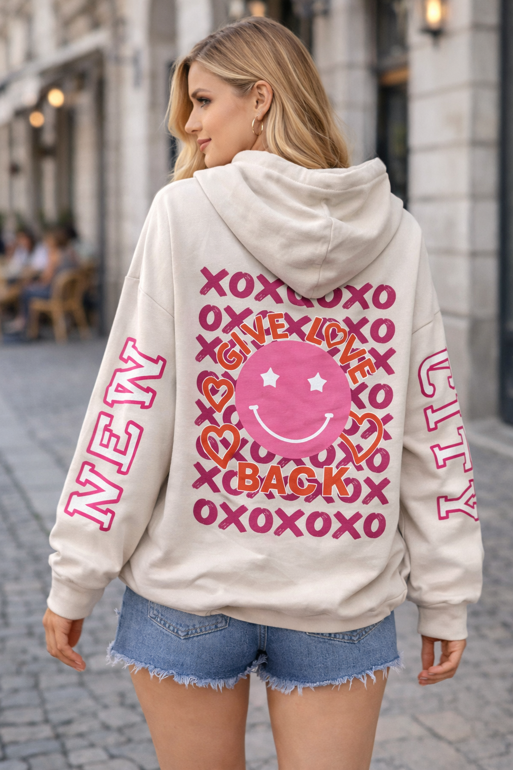 Sweat Pullover mit Kaputze Smileeeee
